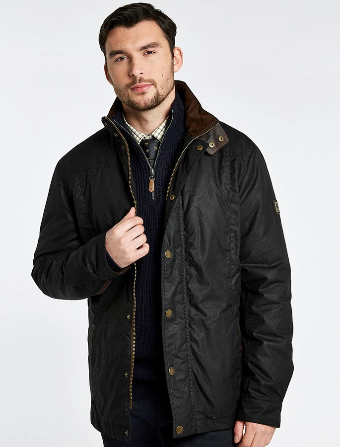 Carrickfergus Men's Waxed Jacket - Black - Image 4