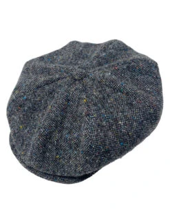 8 Piece Tweed Panel Cap - Charcoal