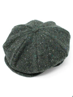 8 Piece Tweed Panel Cap - Green