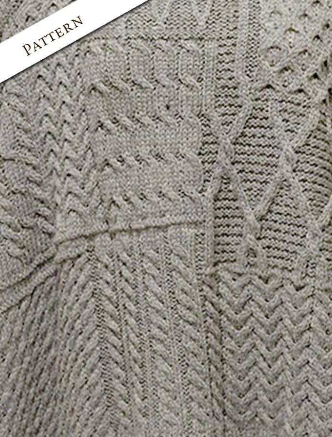 Merino Wool Patchwork Poncho With Collar - Image 20