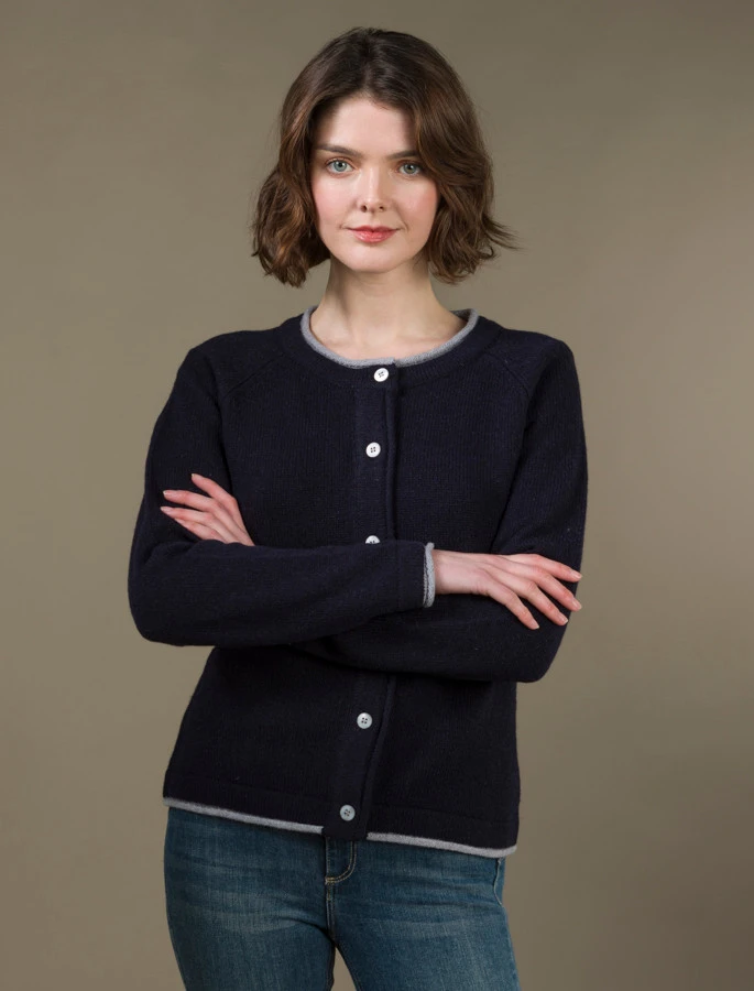 Wool Cashmere Button Down Cardigan - Image 2