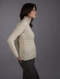 Wool Cashmere Aran Trellis Sweater