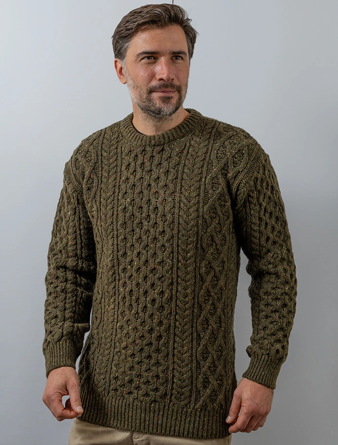 Wool Cashmere Aran Sweater - Image 7