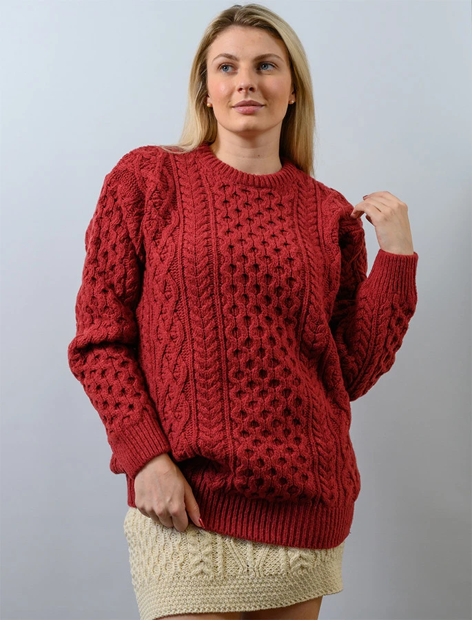 Women's Oversized Wool Cashmere Aran Sweater - Image 20