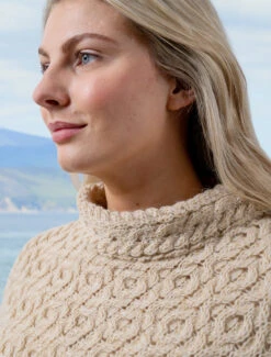Hawthorn Pattern Aran Poncho