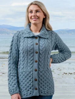 Honeycomb Button-Up Cardigan