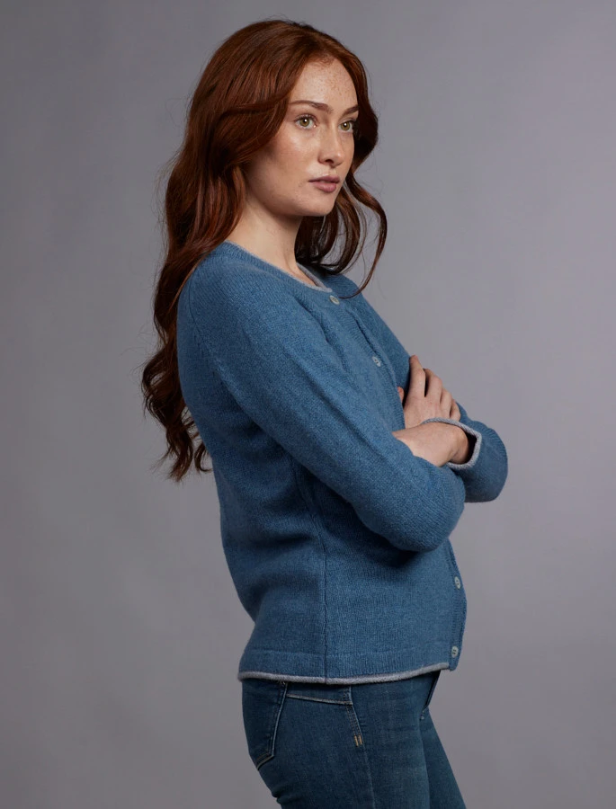 Wool Cashmere Button Down Cardigan - Image 4