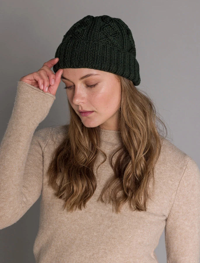 Ladies Aran Super Soft Merino Wool Hat - Image 6