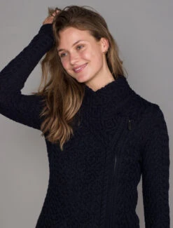 Women's Aran Jacket With Side Zip
