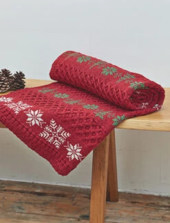 Aran Cable Christmas Throw