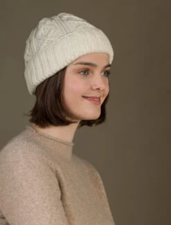 Ladies Aran Super Soft Merino Wool Hat