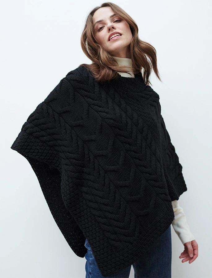 Super Soft Cable Stitch Poncho - Image 2