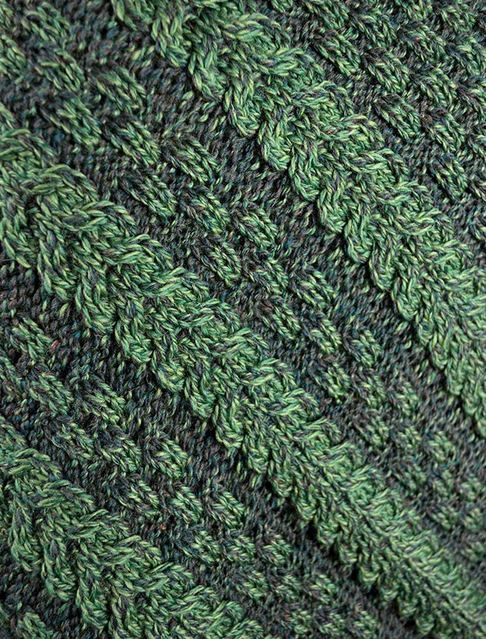 Plated Aran Poncho With Button Detail - Image 8