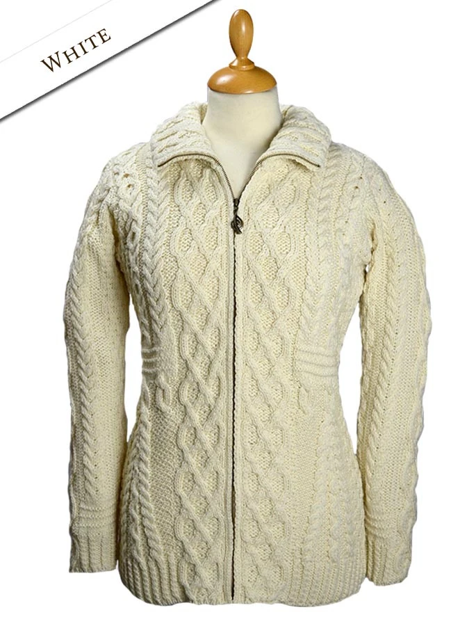 Cable Aran Cardigan With Zipper - Image 14