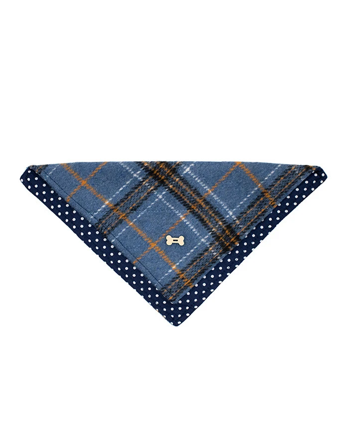 Irish Heritage Tartan Doggy Bandana - Blue - Image 2