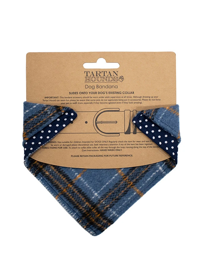 Irish Heritage Tartan Doggy Bandana - Blue - Image 5
