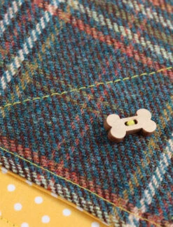 Tweed Doggy Neckerchief Bandana - Bright Green & Russet Windowpane