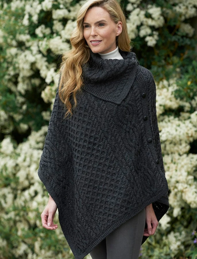 Ladies Merino Button Poncho - Image 13