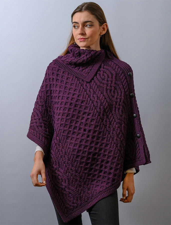 Ladies Merino Button Poncho - Image 20
