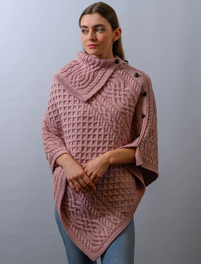 Ladies Merino Button Poncho - Image 6