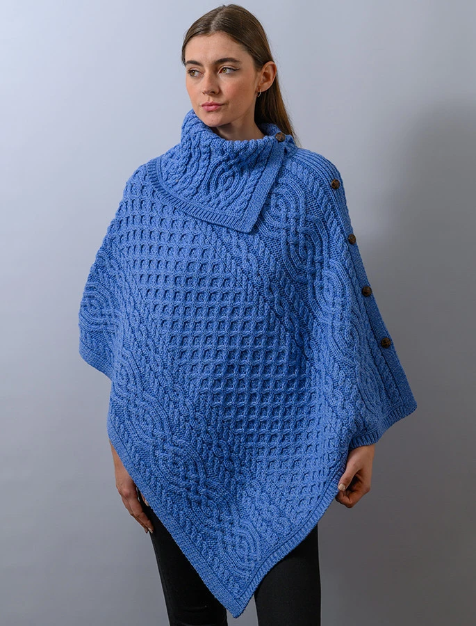Ladies Merino Button Poncho - Image 19