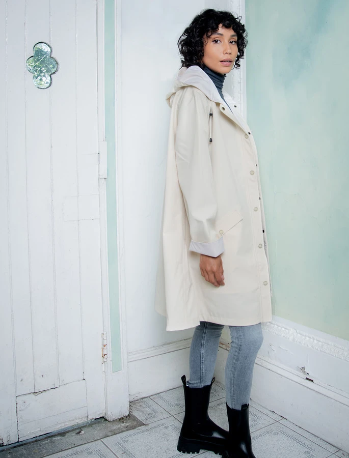 Fiadh Ladies Waterproof 3/4 Coat - Pearl - Image 2