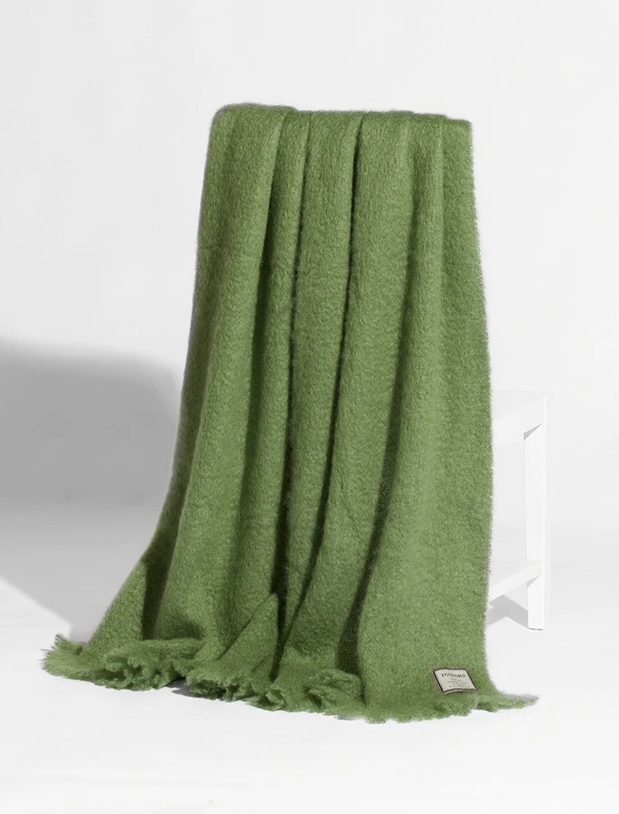 Mohair Throw - Moss Green - Image 2