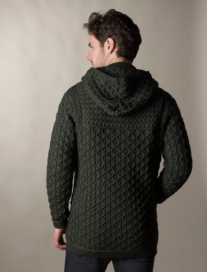 Hooded Merino Aran Jacket - Image 12
