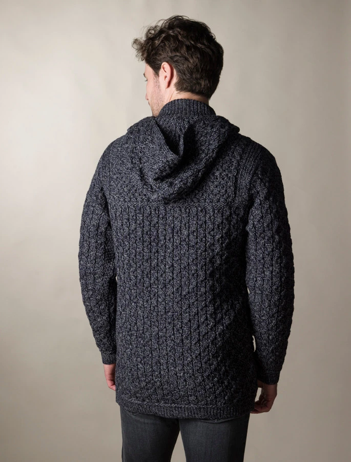 Hooded Merino Aran Jacket - Image 5