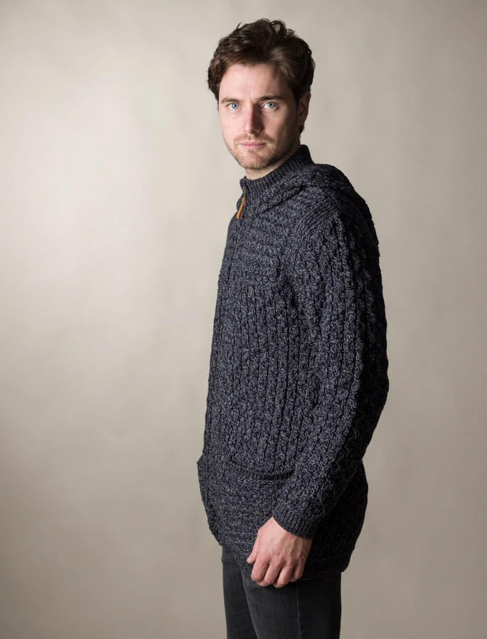 Hooded Merino Aran Jacket - Image 20