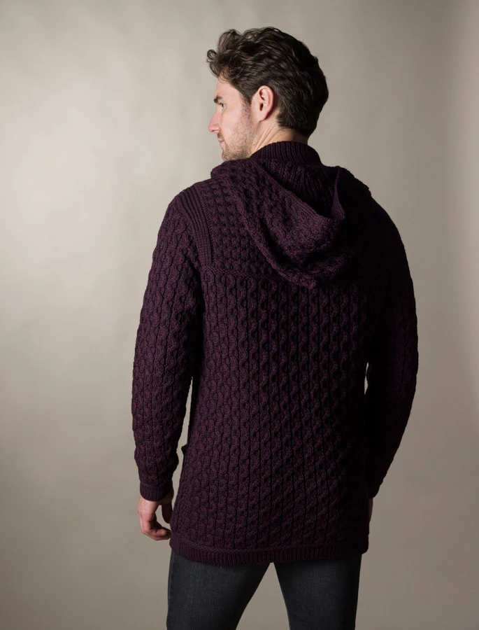Hooded Merino Aran Jacket