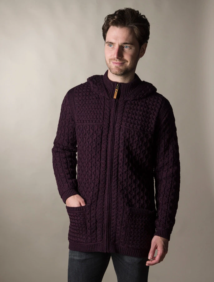 Hooded Merino Aran Jacket - Image 4