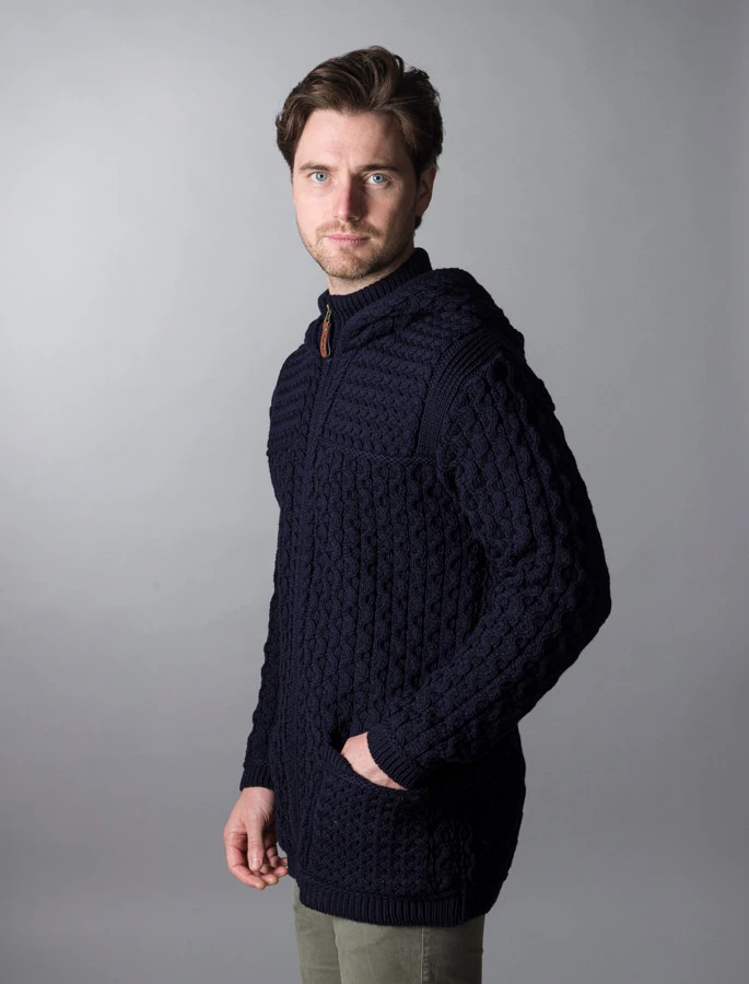 Hooded Merino Aran Jacket - Image 7
