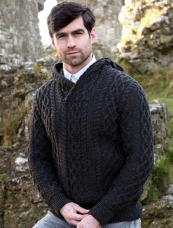 Cable & Lattice Hooded Sweater