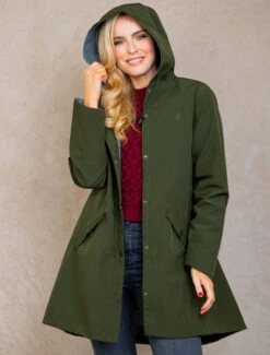Fiadh Ladies Waterproof 3/4 Coat - Olive