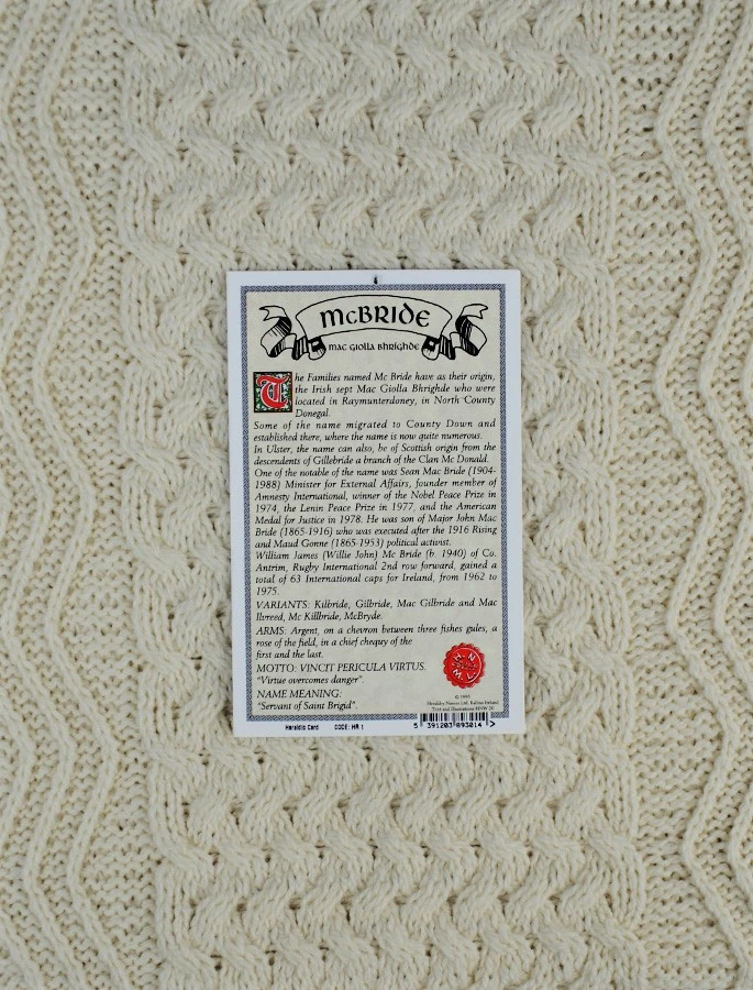 Mc Bride Clan Aran Throw - Image 2