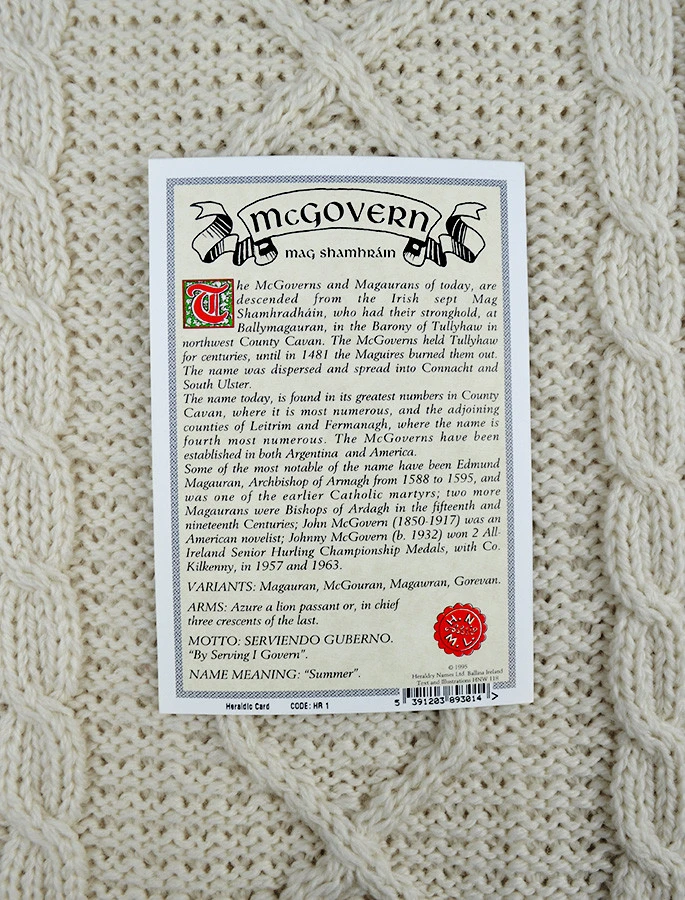 Mc Govern Clan Aran Throw - Image 3