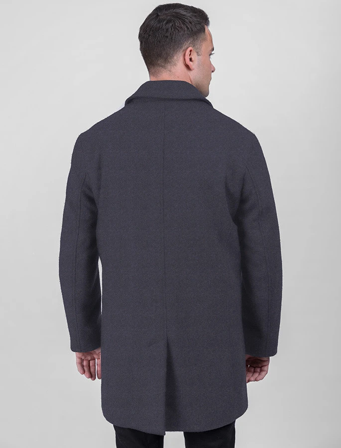 Men's Tweed Cashmere Coat - Medium Blue - Image 2
