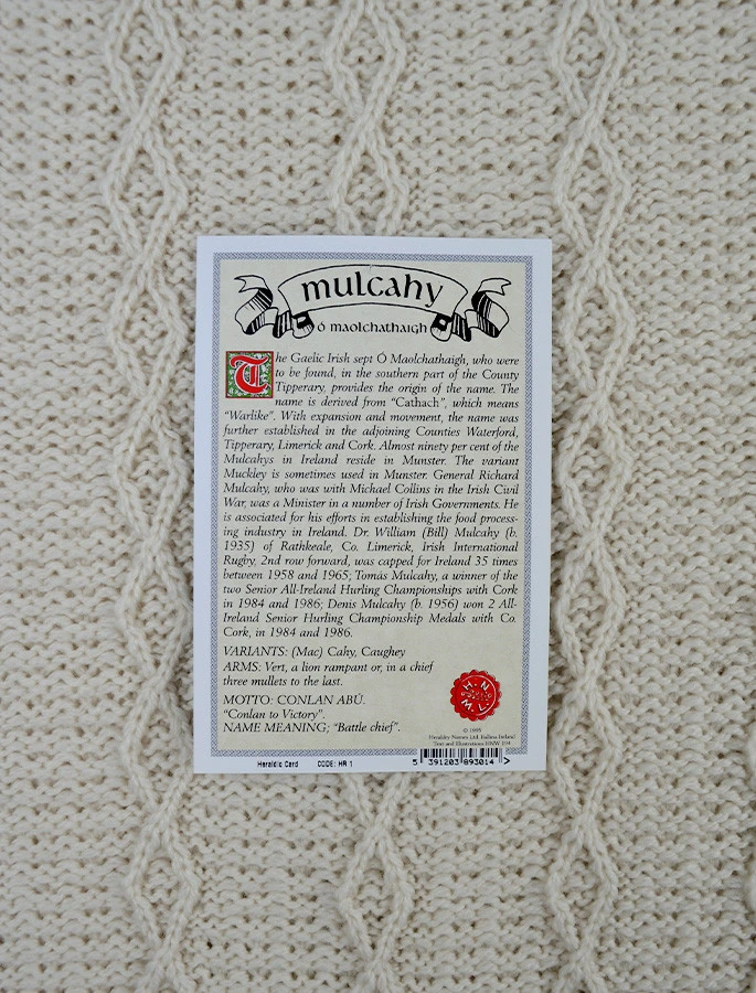 Mulcahy Clan Aran Throw