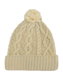 Chunky Aran Knit Pom Pom Hat