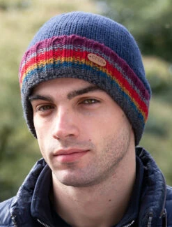 Men's Wool Ribbed Pull-on Turn Up Hat