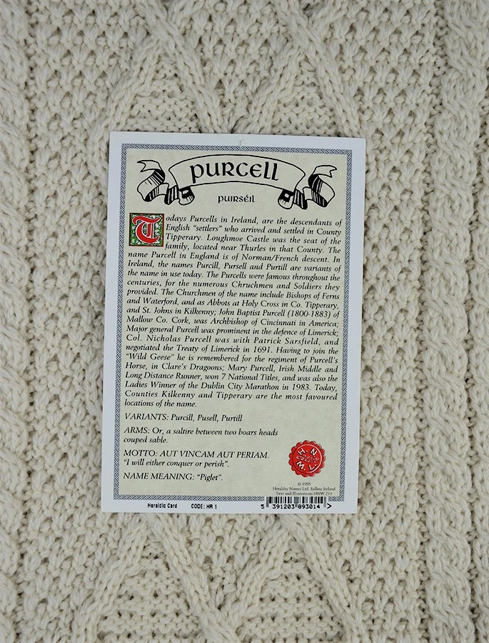 Purcell Clan Aran Throw