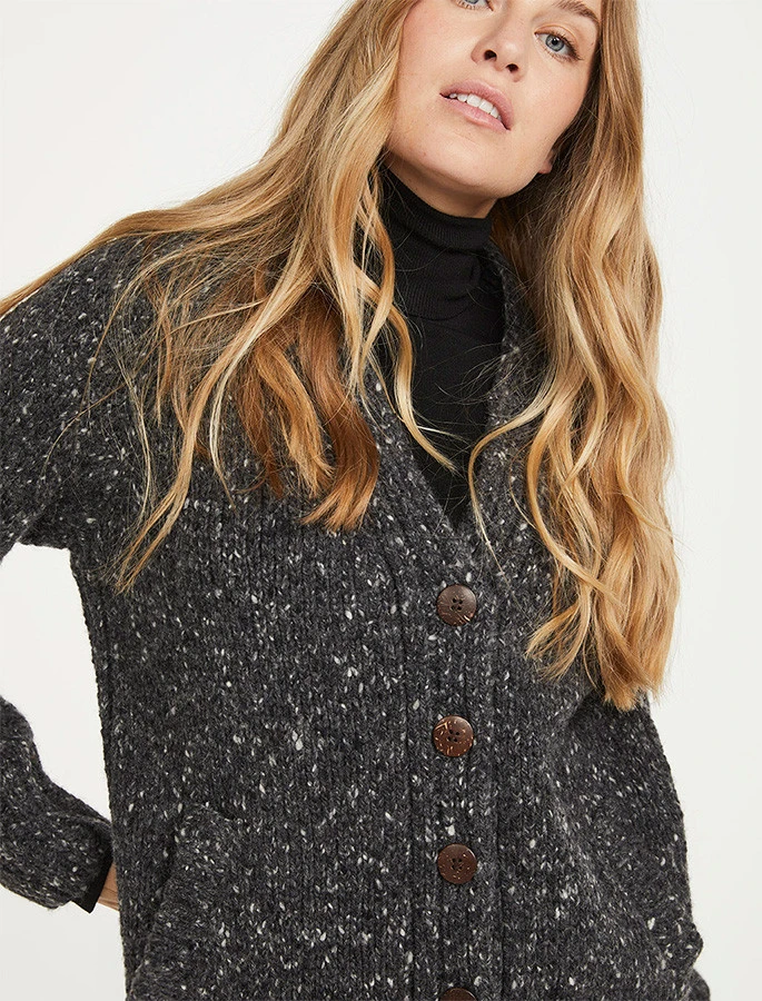 Ladies V-Neck Donegal Wool Cardigan - Image 11