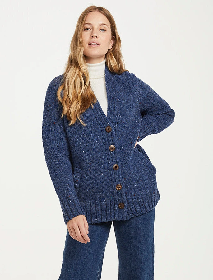 Ladies V-Neck Donegal Wool Cardigan - Image 2