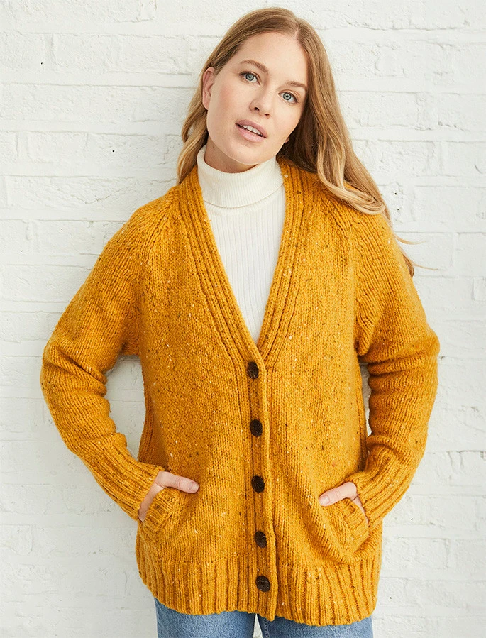 Ladies V-Neck Donegal Wool Cardigan - Image 17