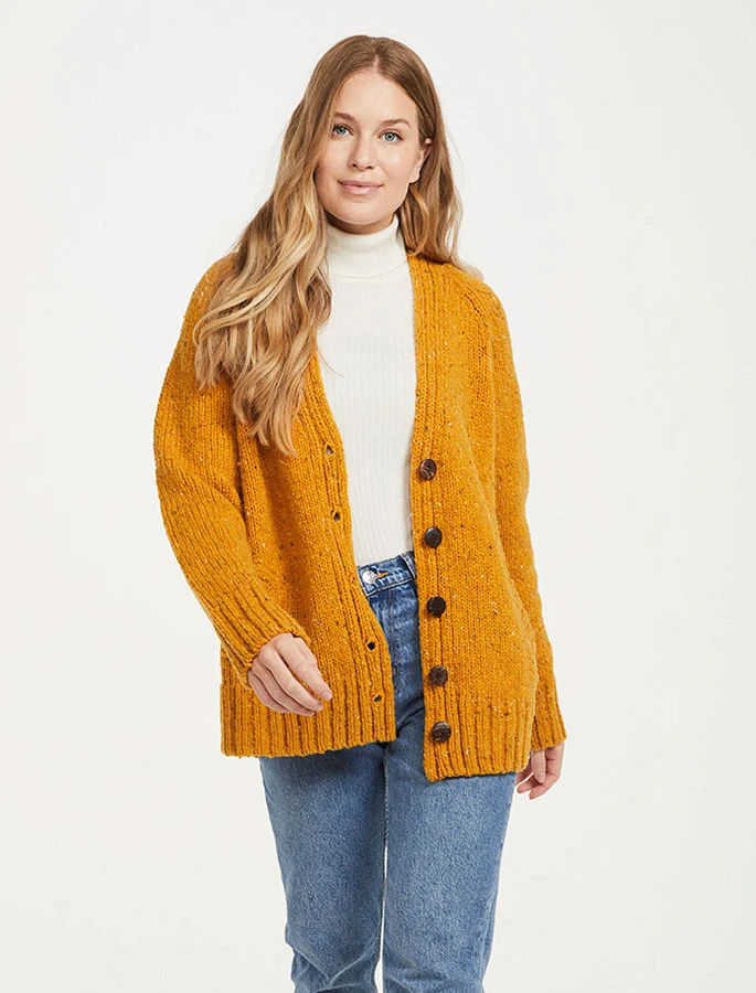 Ladies V-Neck Donegal Wool Cardigan - Image 8