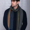 Soft Donegal Wool Scarf - Green & Grey