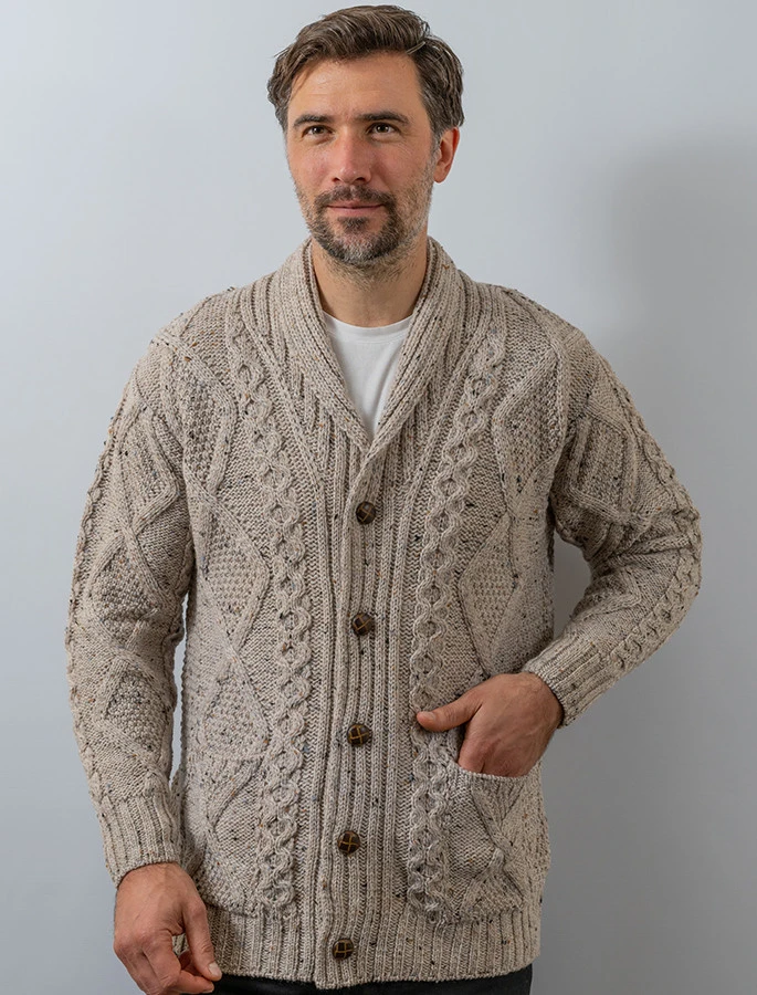 Men's Shawl Neck Diamond Cardigan - Image 16