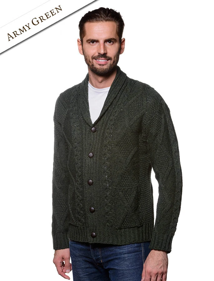 Men's Shawl Neck Diamond Cardigan - Image 13