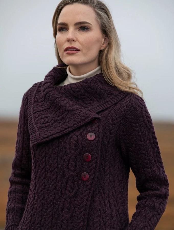 Large Collar Aran Coat - Image 10